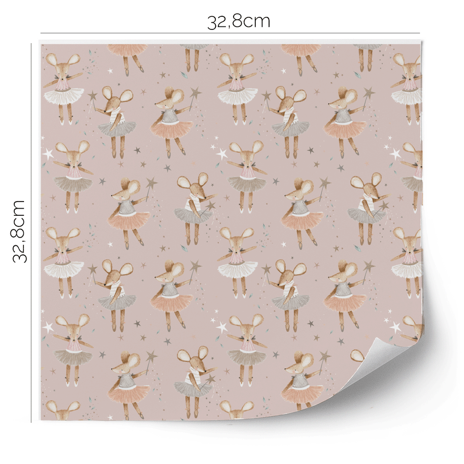 Möbelfolie für IKEA KALLAX - Ballerina Mäuse (rose)