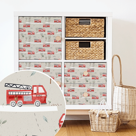 Möbelfolie für IKEA KALLAX - Feuerwehr Abenteuer