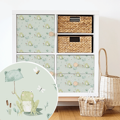 IKEA KALLAX furniture wrap - Froggy Weather (sage)