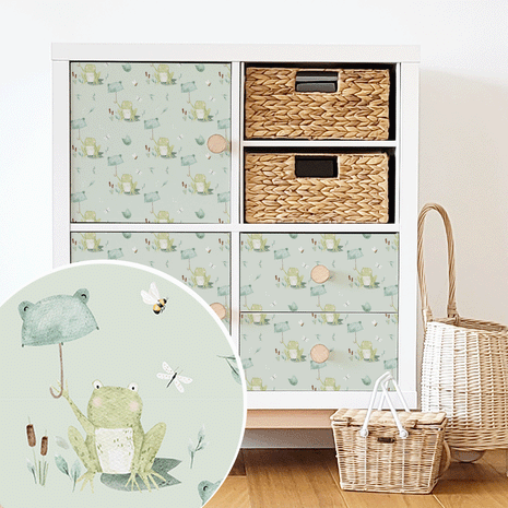IKEA KALLAX furniture wrap - Froggy Weather (sage)