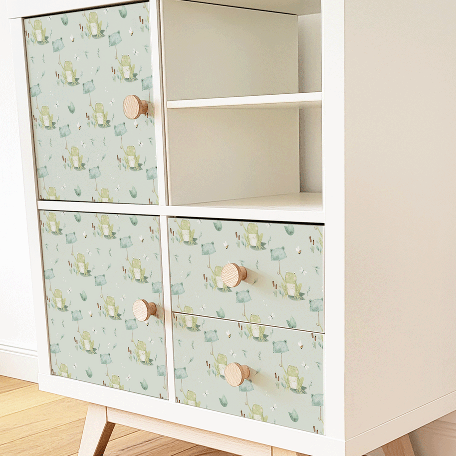 Möbelfolie für IKEA KALLAX - Froschwetter (salbei)