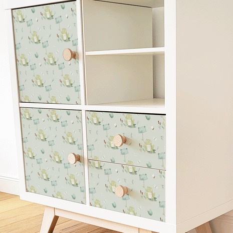 IKEA KALLAX furniture wrap - Froggy Weather (sage)