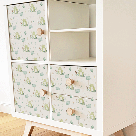 IKEA KALLAX furniture wrap - Froggy Weather (ecru)