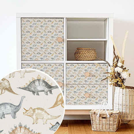 Möbelfolie für IKEA KALLAX - Dino-Freunde
