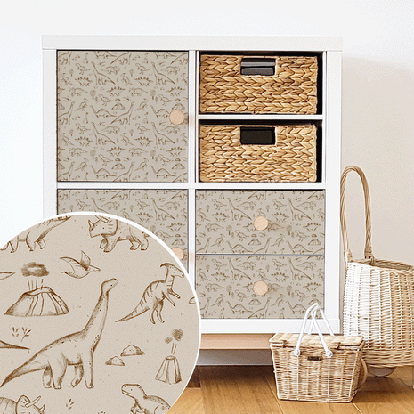 IKEA KALLAX furniture wrap - Dinosaurs (brown)