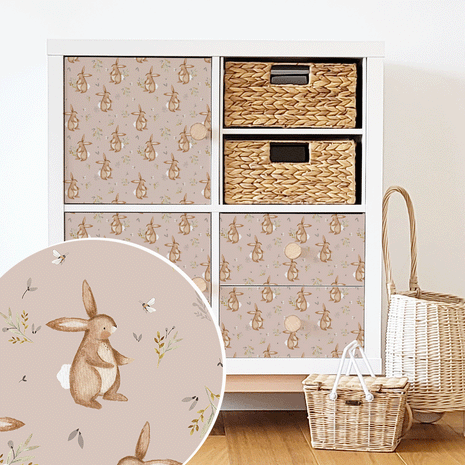 IKEA KALLAX furniture wrap - Rabbit's Garden (rose)