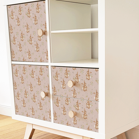 IKEA KALLAX furniture wrap - Rabbit's Garden (rose)