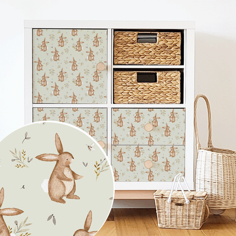 IKEA KALLAX furniture wrap - Rabbit's Garden (green)