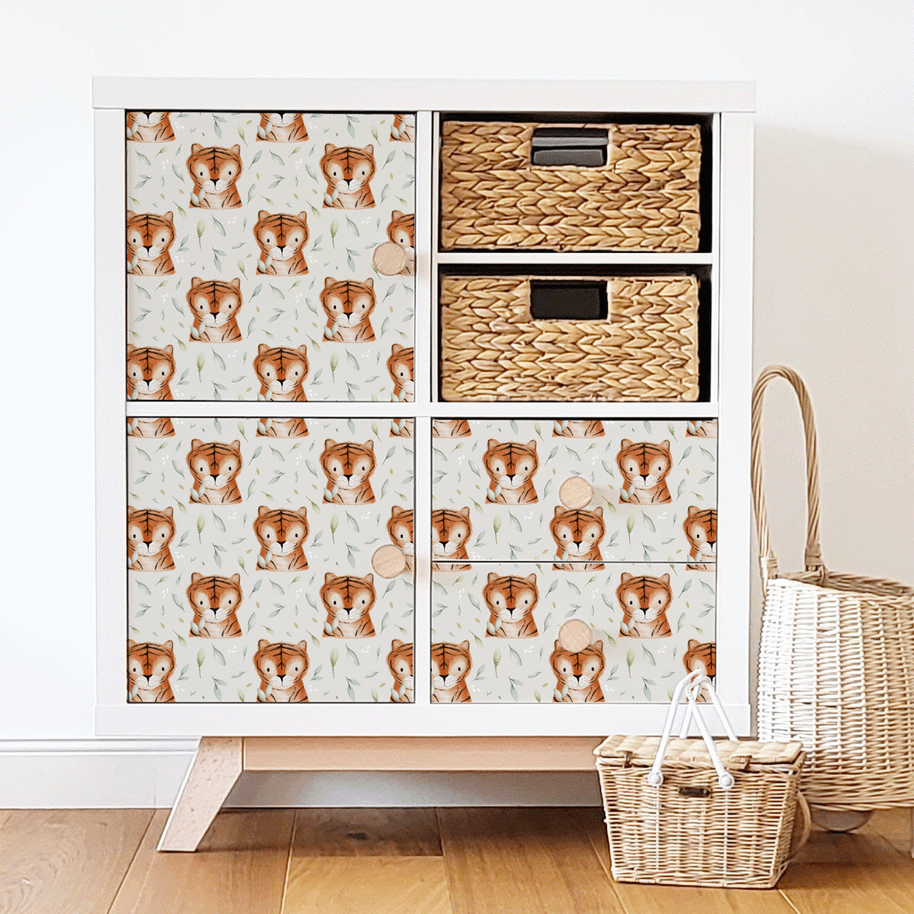 Möbelfolie für IKEA KALLAX - Kleine Tiger
