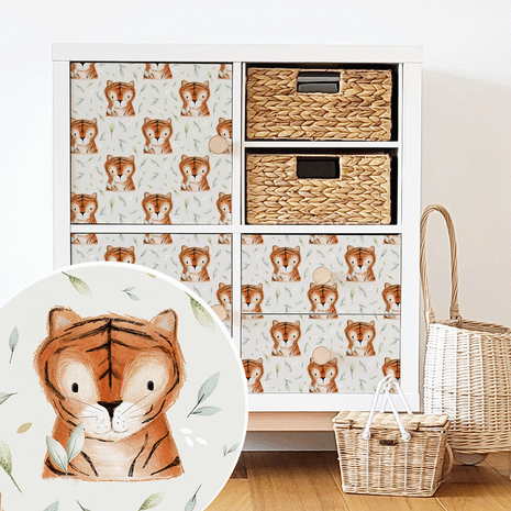 Möbelfolie für IKEA KALLAX - Kleine Tiger