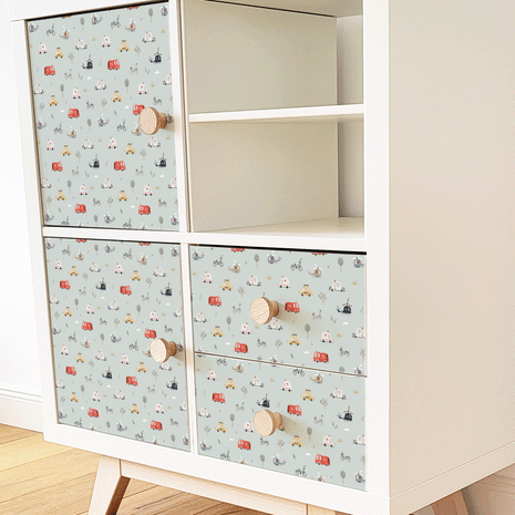 IKEA KALLAX furniture wrap -  Road Trip (mint)