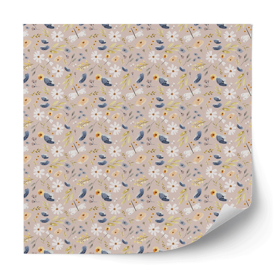 Möbelfolie - Wiesenblumen (helles taupe)