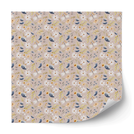 Möbelfolie - Wiesenblumen (helles taupe)