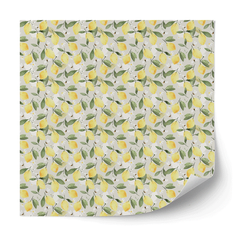 Furniture wrap - Lemons with bees (ecru)