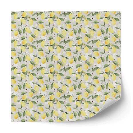 Furniture wrap - Lemons with bees (ecru)