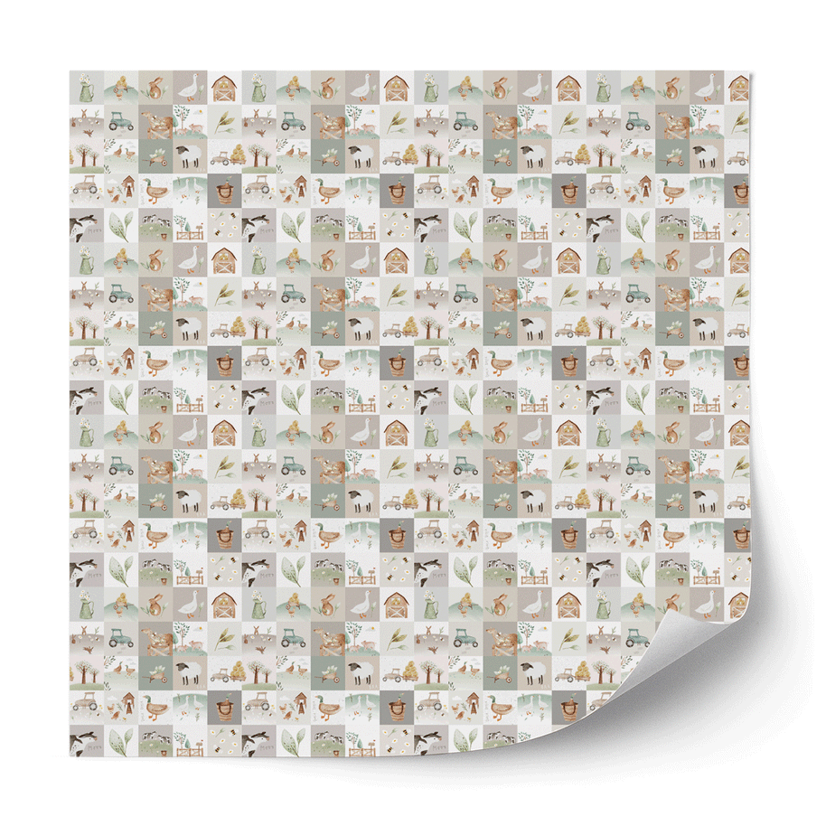 Furniture wrap - Animal farm quilt (nature tones)