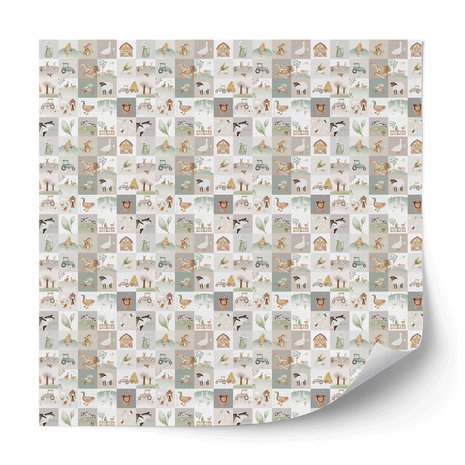 Furniture wrap - Animal farm quilt (nature tones)