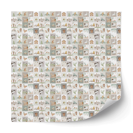 Furniture wrap - Animal farm quilt (nature tones)