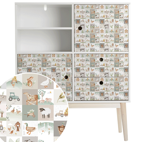 Furniture wrap - Animal farm quilt (nature tones)