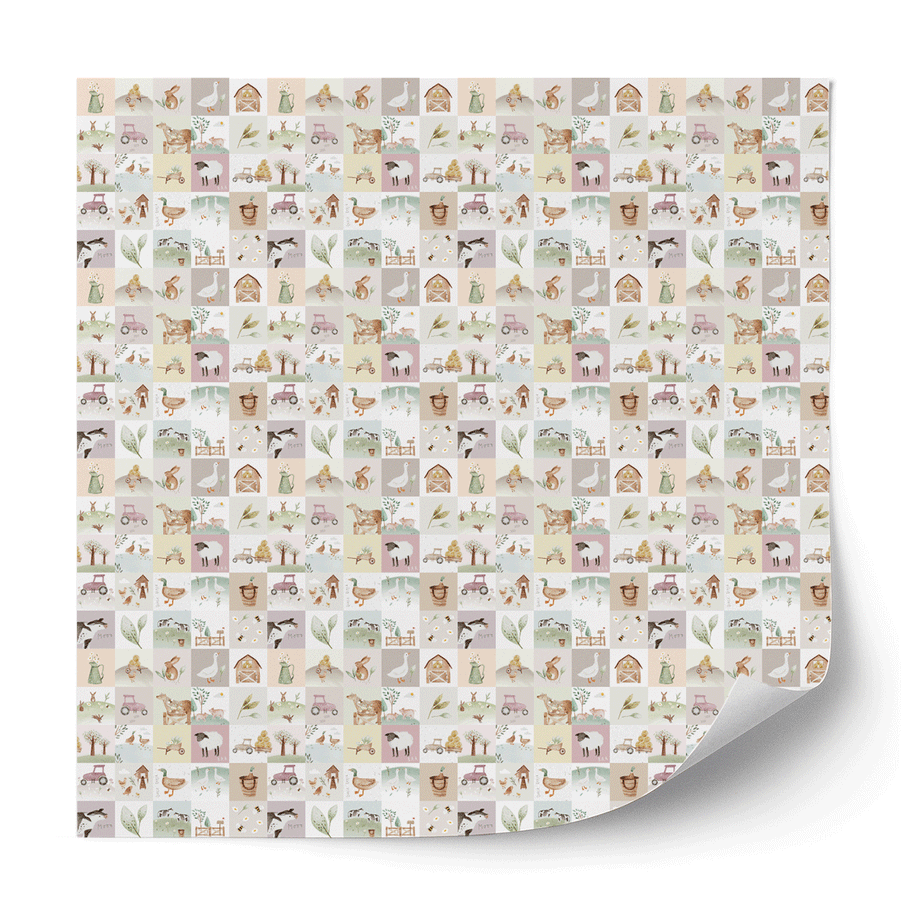 Furniture wrap - Animal farm quilt (pastel)