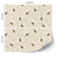 Möbelfolie für IKEA KALLAX - Honigbienen (creme)