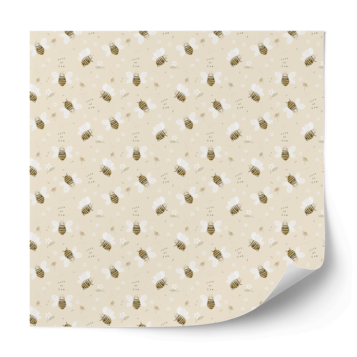 Furniture wrap - Honey bees (cream)
