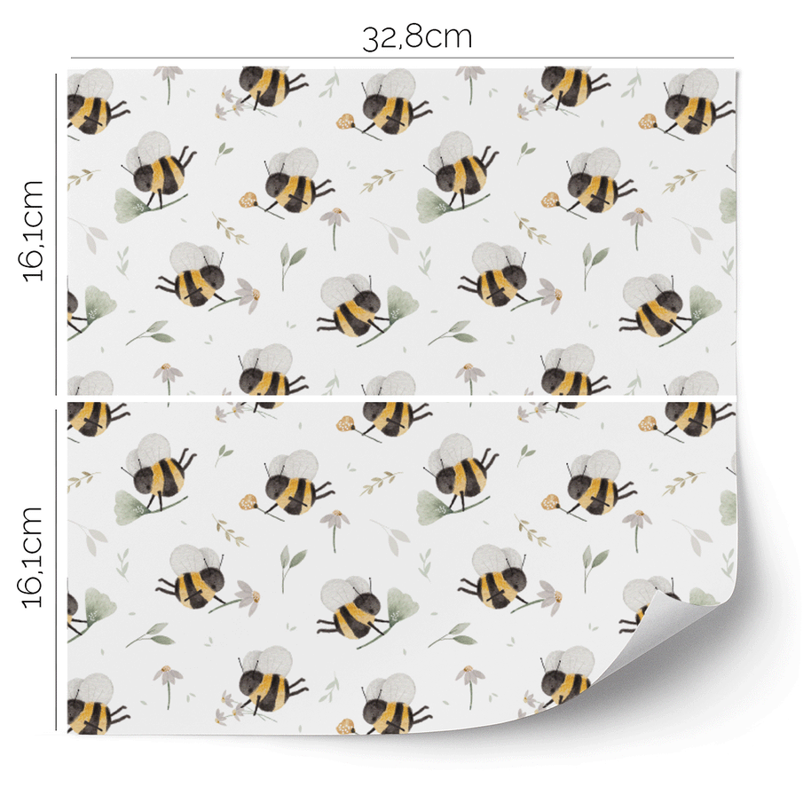 Möbelfolie für IKEA KALLAX - Bienen mit Gänseblumen