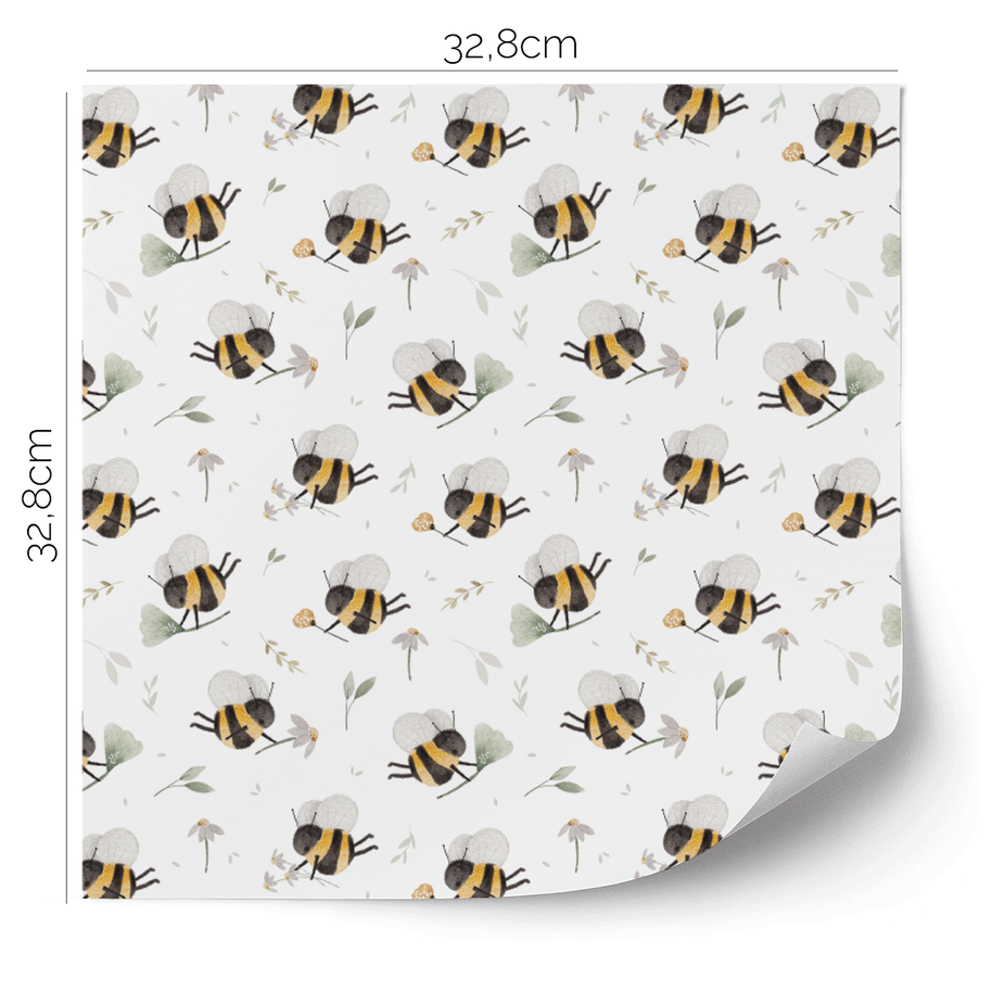 Möbelfolie für IKEA KALLAX - Bienen mit Gänseblumen