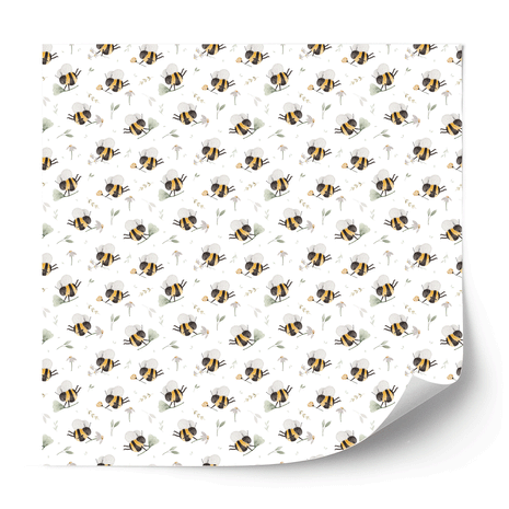 Möbelfolie - Bienen mit Gänseblumen