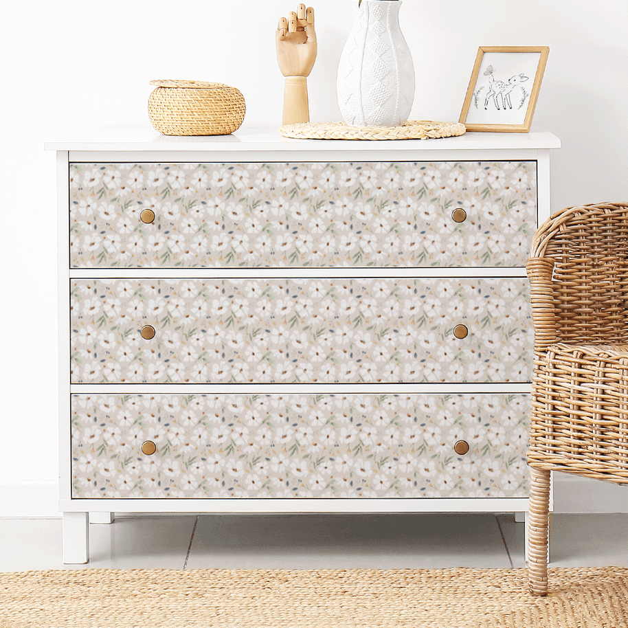 Furniture wrap - Spring flowers (champagne)