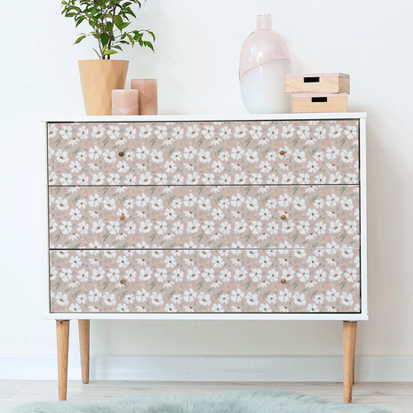 Möbelfolie Blumen - Frühlingsblumen (helles taupe)