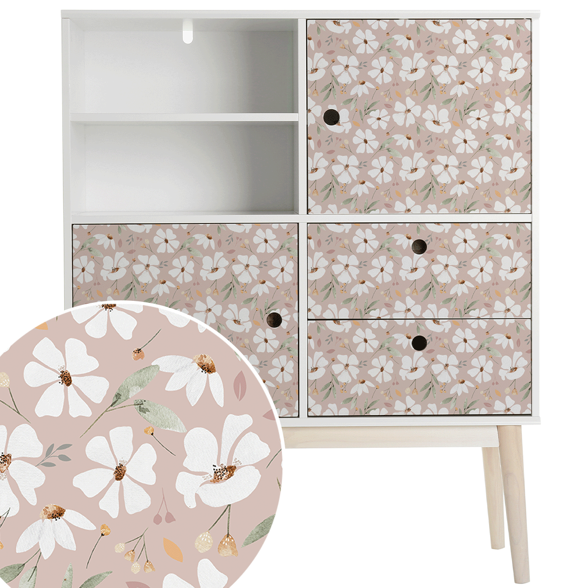 Furniture wrap - Sping flowers (vintage rose)