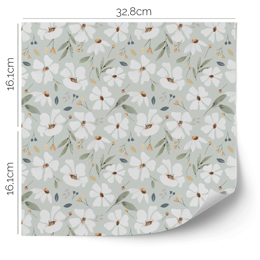 IKEA KALLAX furniture wrap - Spring flowers (mint)
