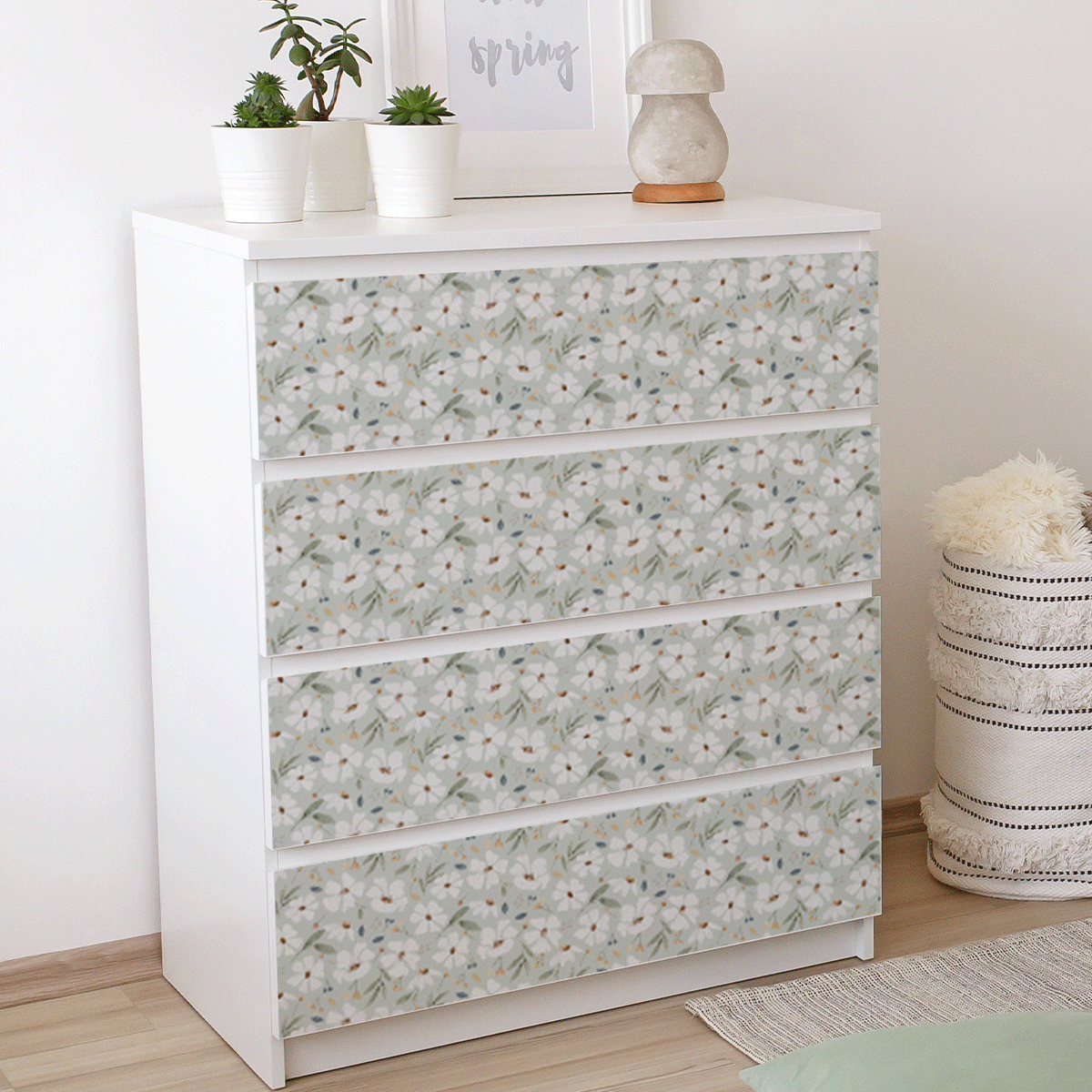 Furniture wrap - Sping flowers (mint)