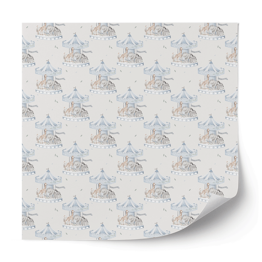Furniture wrap - Animal carousel (blue)