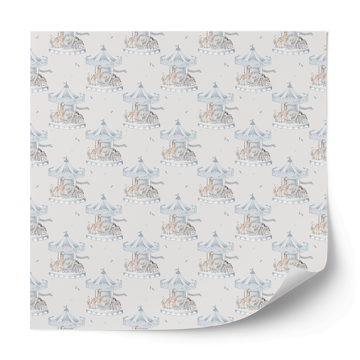 Furniture wrap - Animal carousel (blue)