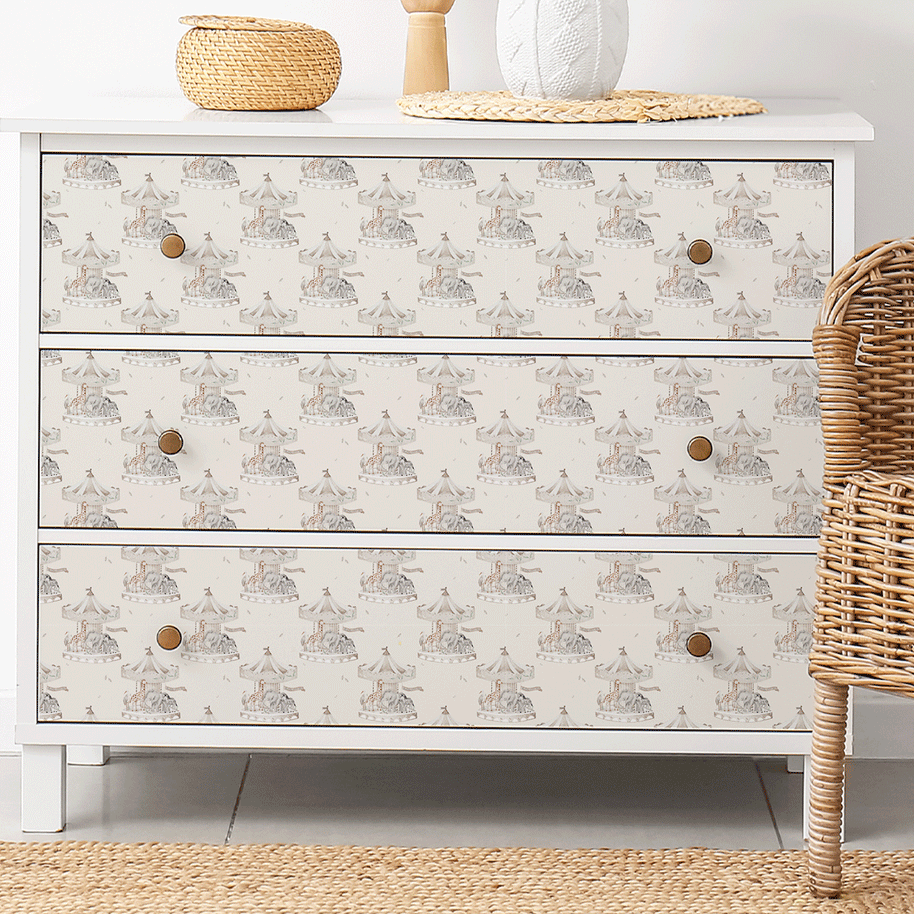 Furniture wrap - Animal carousel (mocha)