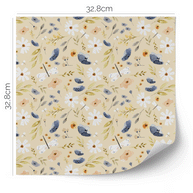 Möbelfolie für IKEA KALLAX - Wiesenblumen (creme)