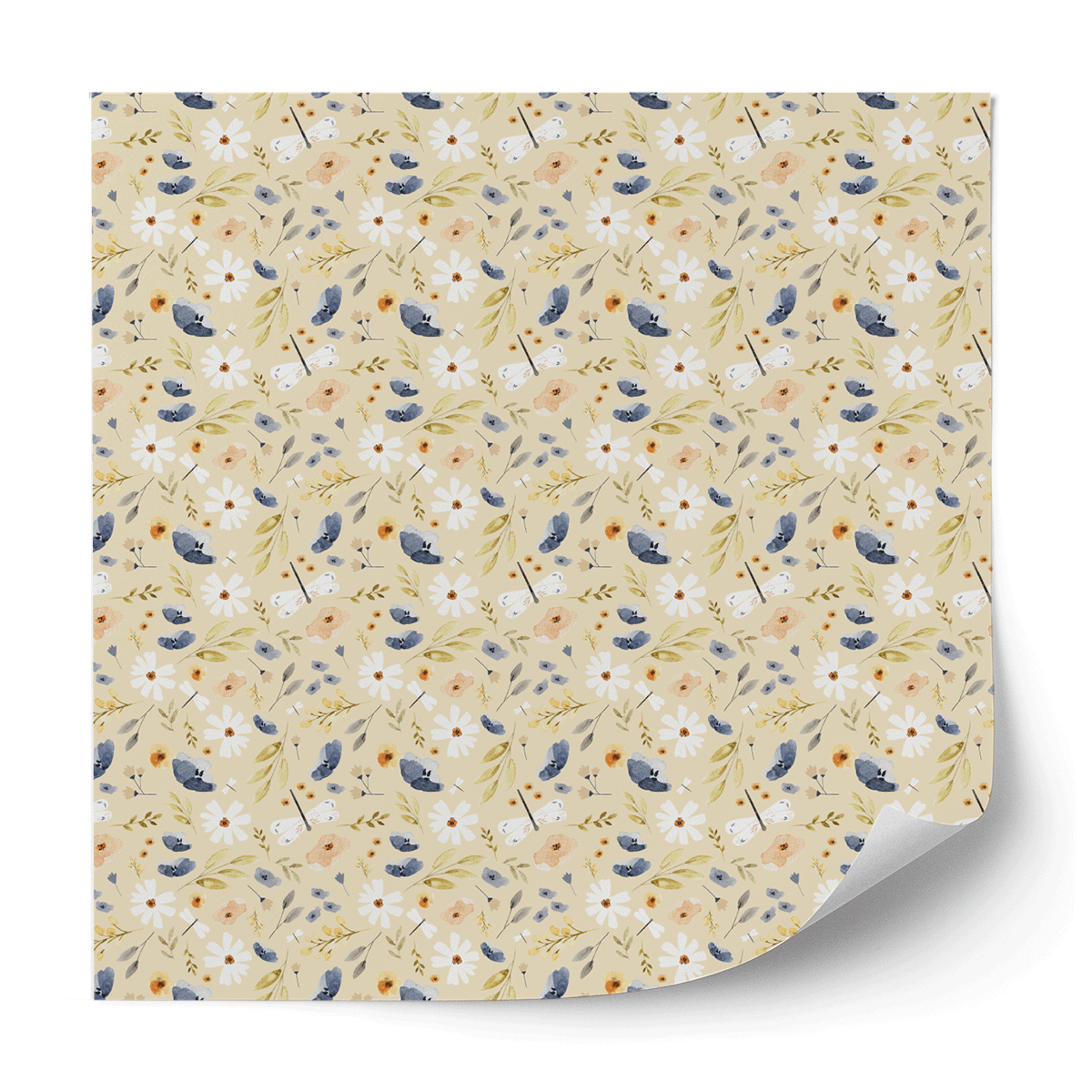 Furniture wrap - Meadow flowers (cream)