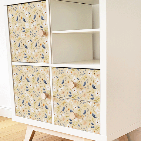 IKEA KALLAX furniture wrap - Meadow flowers (cream)