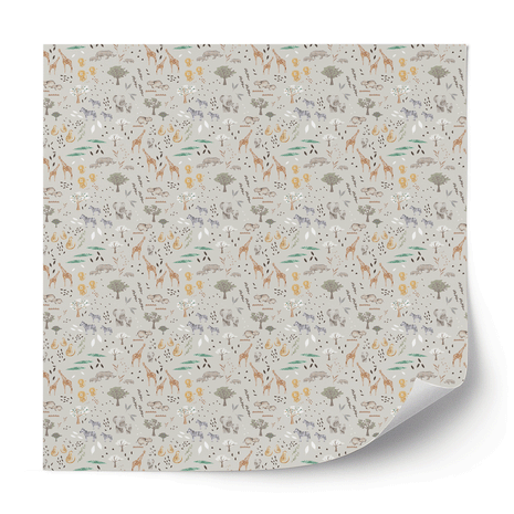 Furniture wrap - Jungle animals (ecru)