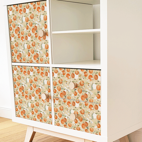 IKEA KALLAX furniture wrap - Oranges with bees (ivory)