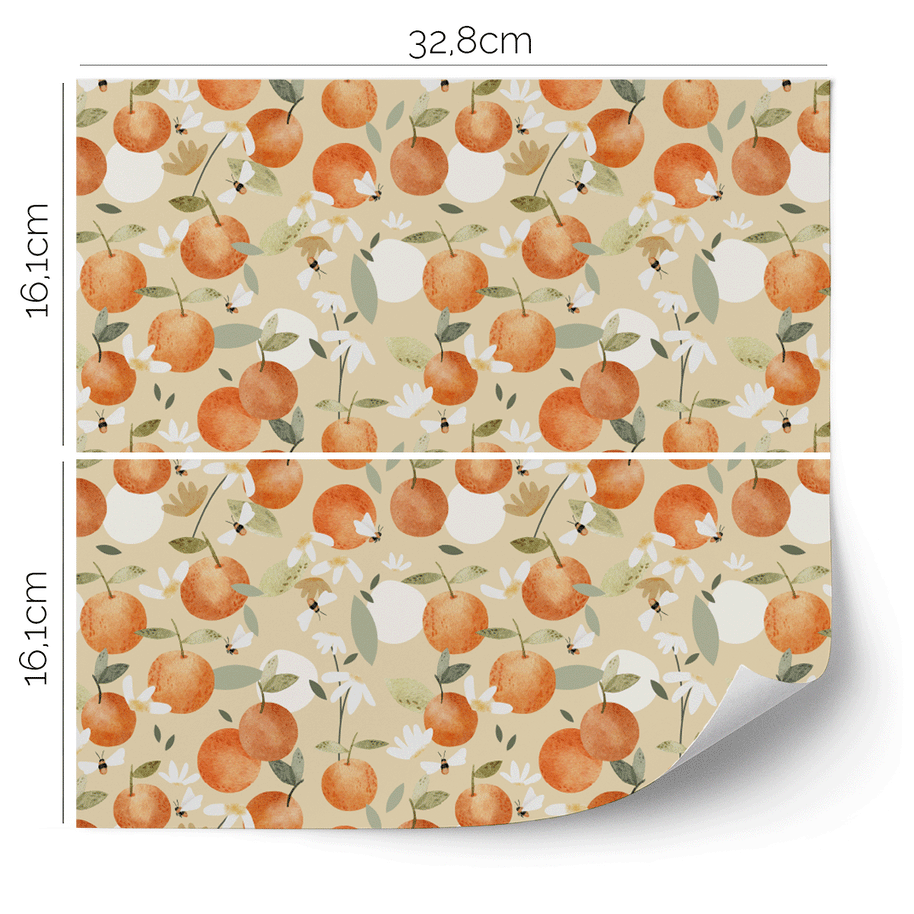 IKEA KALLAX furniture wrap - Oranges with bees (ivory)