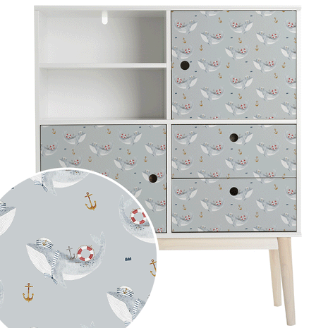 Möbelfolie - Süße Wale