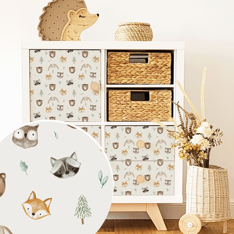 IKEA KALLAX furniture wrap - Cute forest animal faces