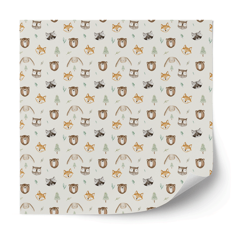 Furniture wrap - Cute forest animal faces