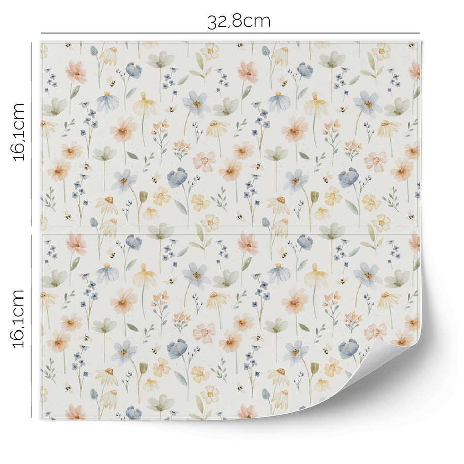 Möbelfolie für IKEA KALLAX - Wildblumen (Ecru)