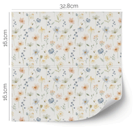 Möbelfolie für IKEA KALLAX - Wildblumen (Ecru)