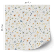 Möbelfolie für IKEA KALLAX - Wildblumen (Ecru)