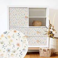 Möbelfolie für IKEA KALLAX - Wildblumen (Ecru)